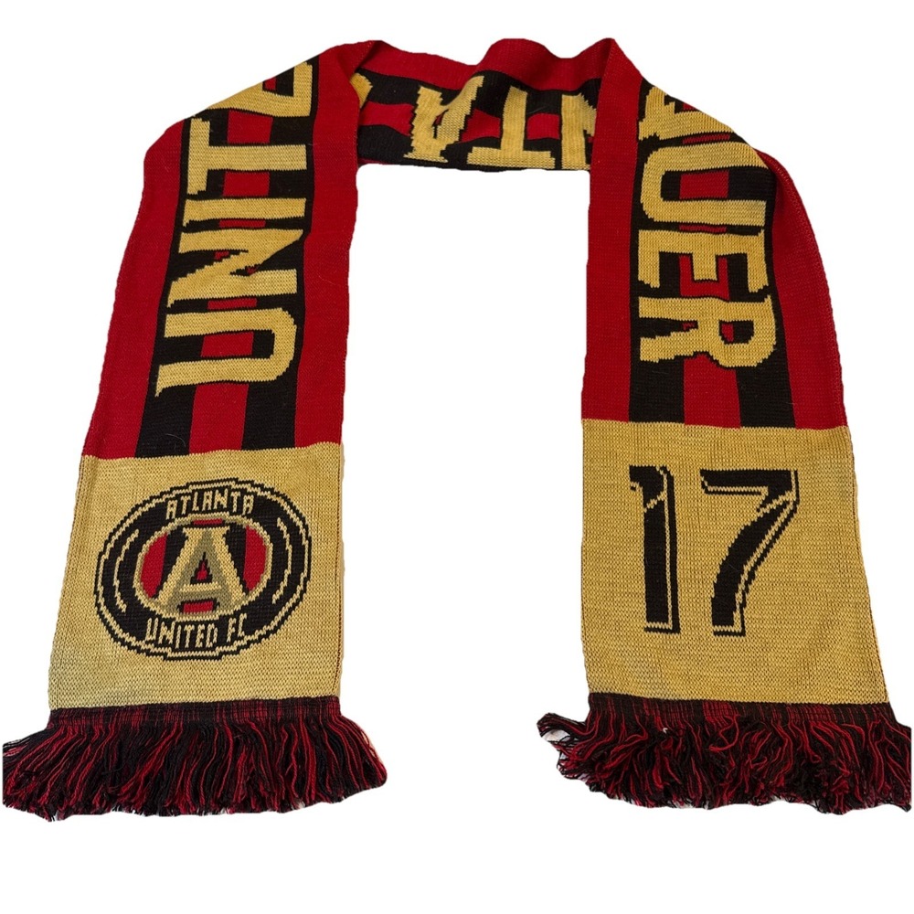 Ruffneck Scarves Atlanta United FC Red Black MLS Scarf Divide & Conquer 17